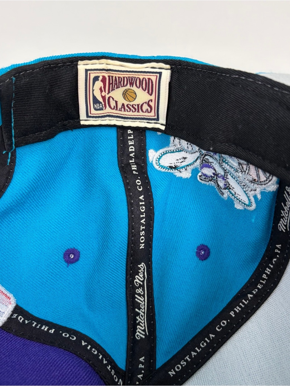 Charlotte Hornets Mitchell & Ness Hardwood Classics Hat Snapback Retro NBA Block - Picture 9 of 12
